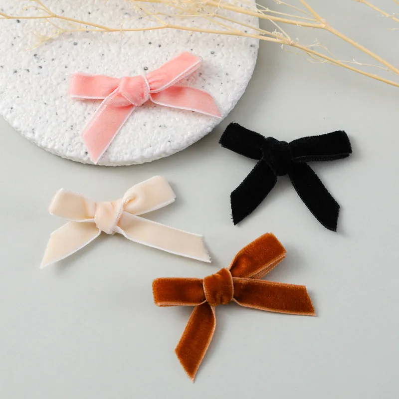 Set of 20 Colorful Velvet Ribbon Bows for DIY Crafts and Decorations