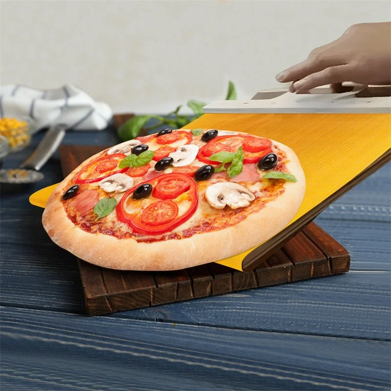 Pelle à Pizza Coulissante en Bois avec Poignée, Spatule de Transfert,  Outils de Cuisson, Accessoires de Cuisine