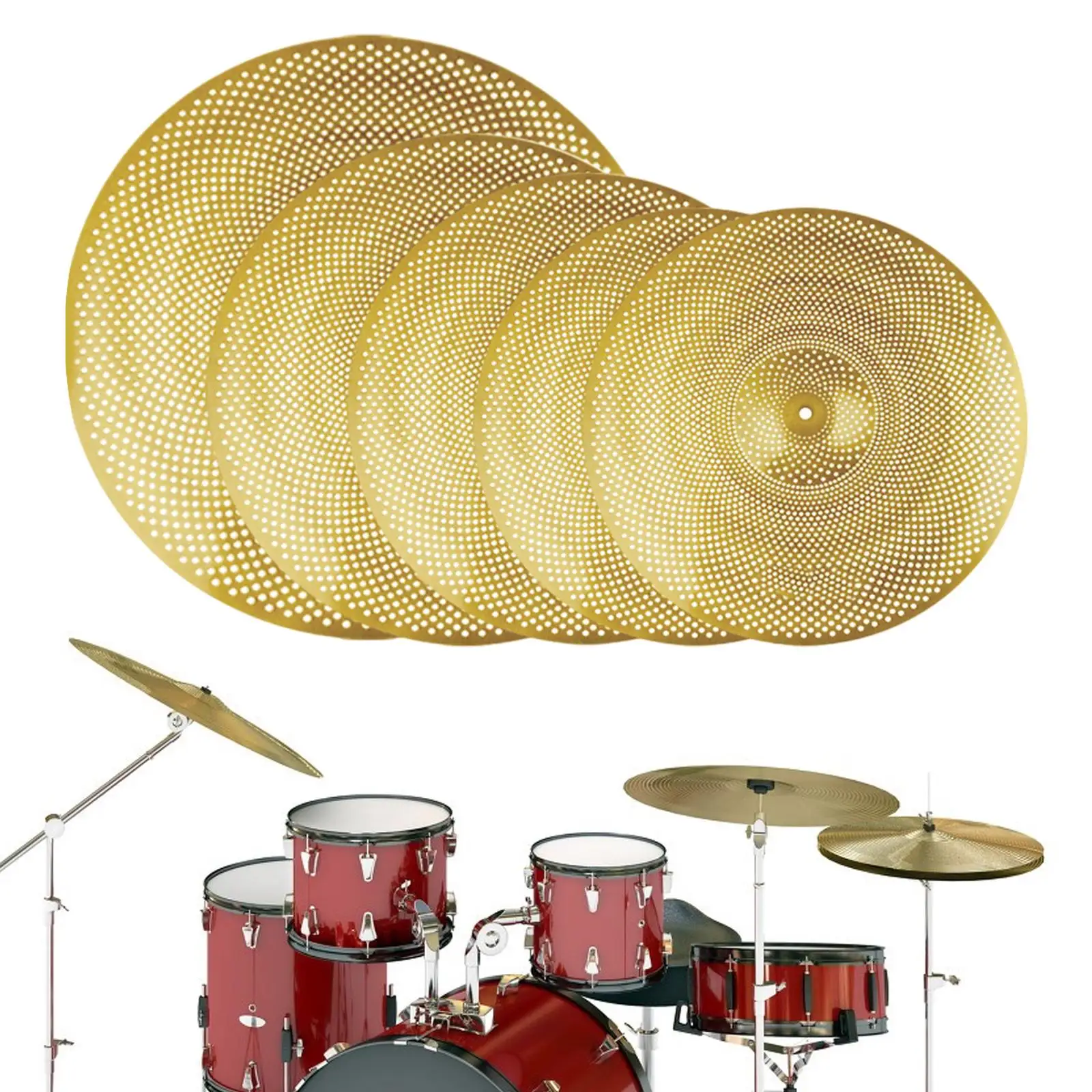 5x Drum Cymbal Musical Instrument Accessory Mute Cymbal for Stage Drum Set