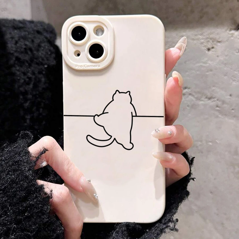 Minimalist Line Cat Phone Case