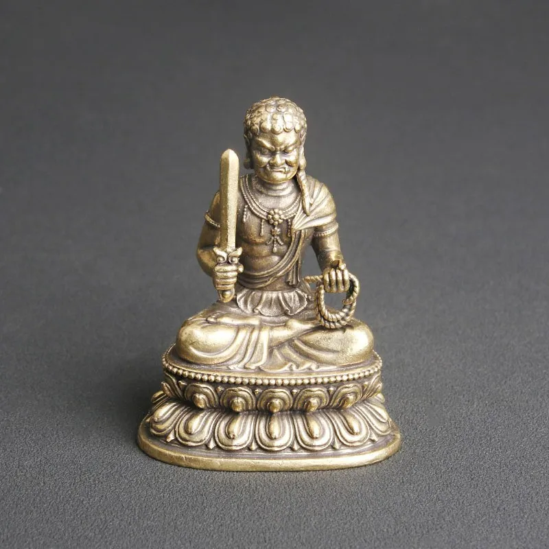 

Antique Brass Acalanatha Buddha Statue Tabletop Ornament Bronze Sculpture for God Statue Craft Collection