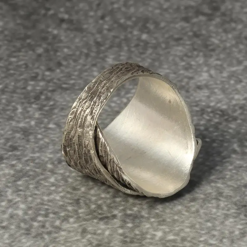 original non-inlaid leaf opening adjustable ring Chinese palace style unique craftsmanship exquisite silver jewelry silver ring silver rings