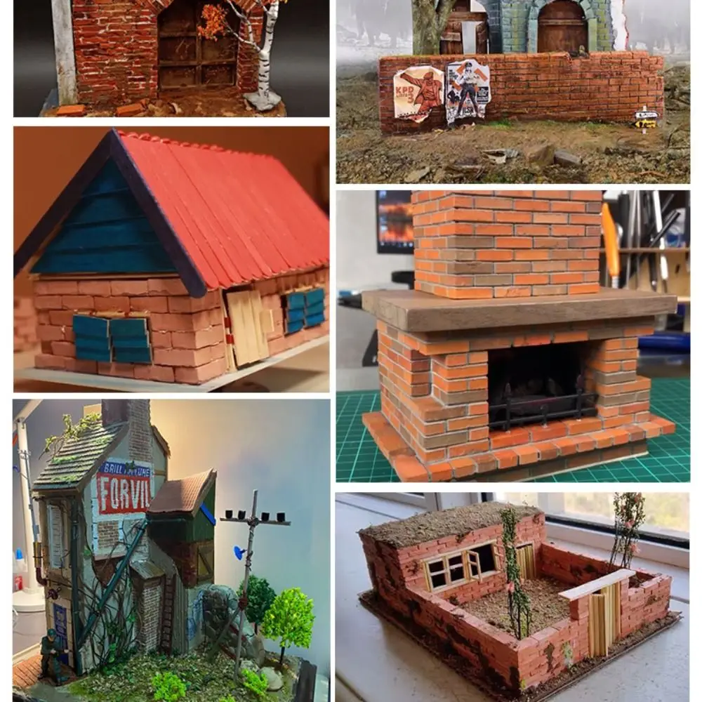 Silicone Mold Miniature Building Making Handmade House Sand Table Tile Model Mould Construction Material Mini Brick Silicone Mold