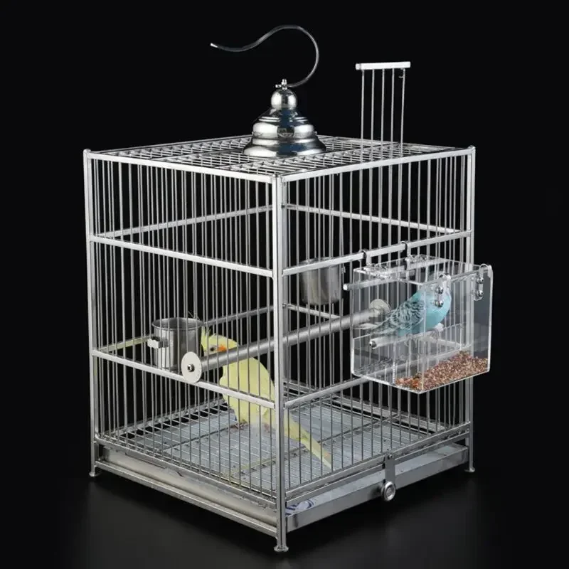 Transparent Acrylic Bird Feeder Parrot Food Box Hanging Feeding Tray Spill-proof Cup Bird Automatic Feeder Cage Accessories bird feeder parrot feeder bird supplies