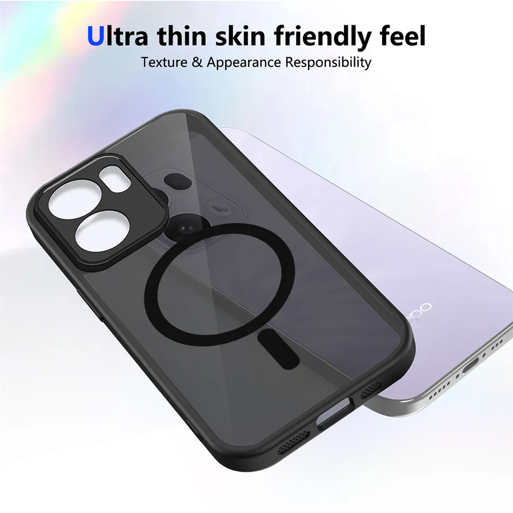 Sleek Slim Matte Translucent Magnetic Case - Hard Clear Cover