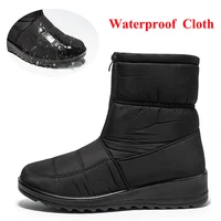 Non Slip Waterproof Snow Boots Women Thick Warm Long Plush Ankle Boots Women Front Zipper Cotton Padded Shoes Woman Plus Size 44 - Image 4