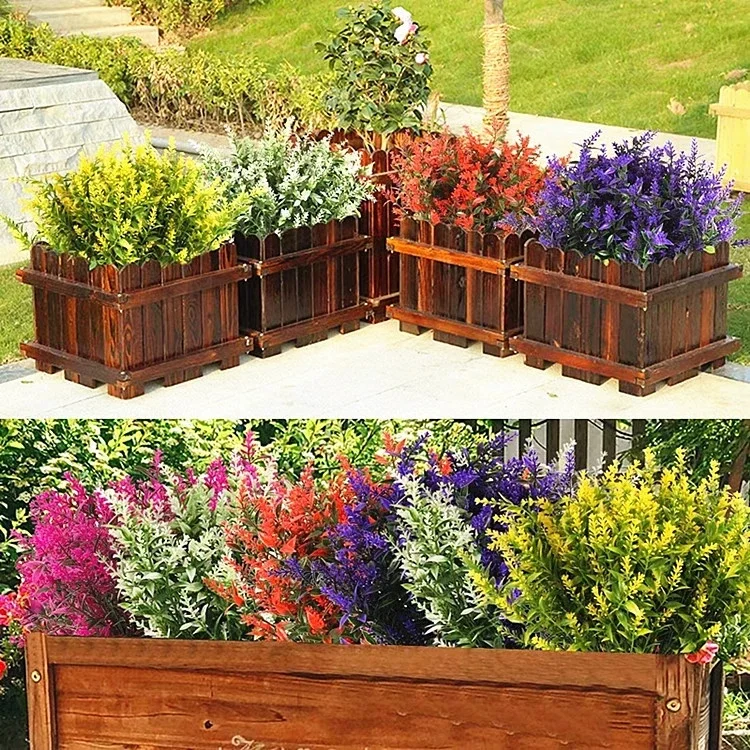 8/12PCS Artificial Lavender, UV Resistant Outdoor Fake Flowers 3