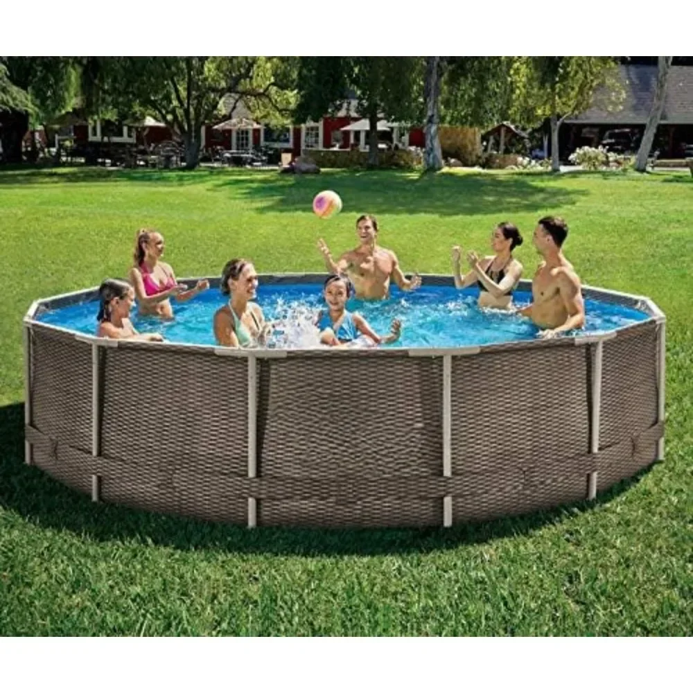 

Outdoor Hot Tubs, Summer Waves 14ft x 36in Wicker Metal Frame Pool Set, Outdoor Hot Tubs