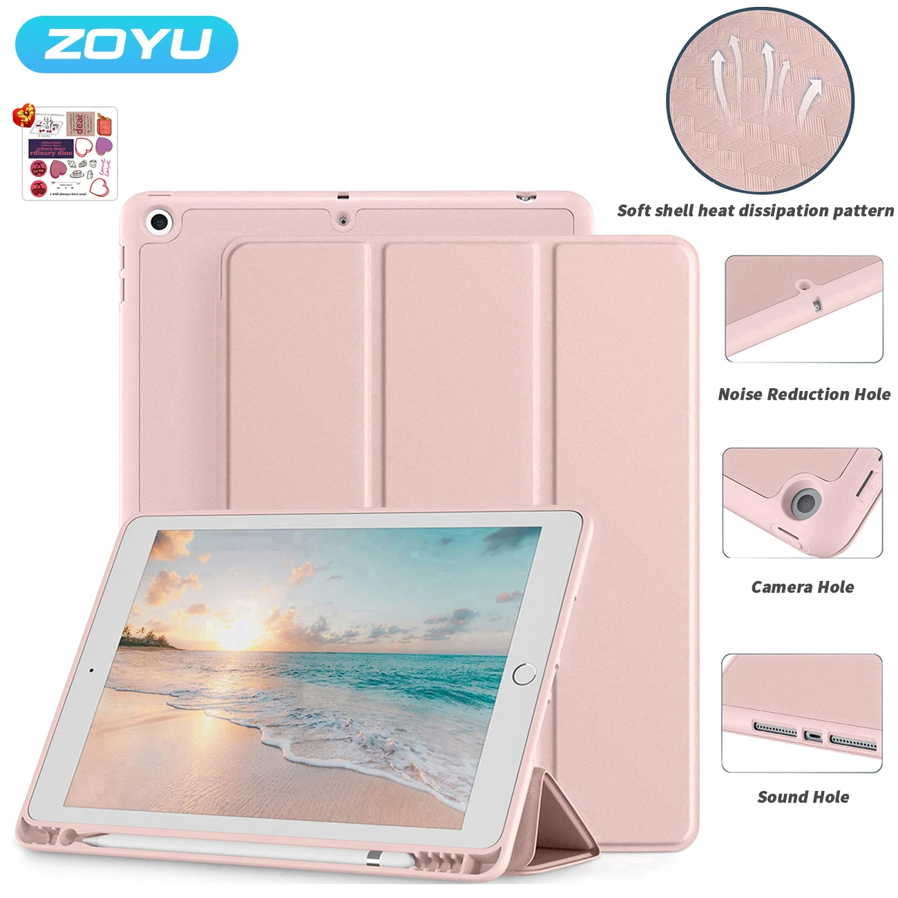 ZOYUforiPad102InchCaseWithPencilHolderCoverAntifallFor