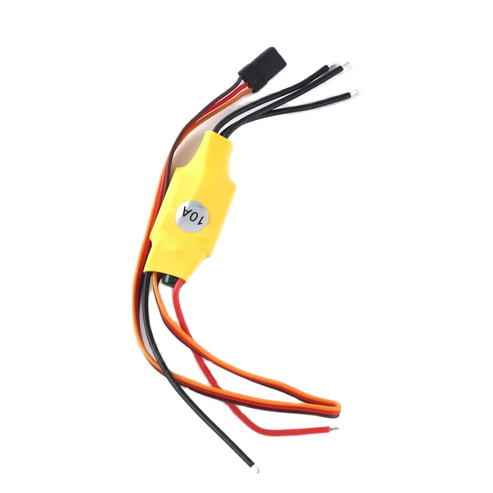 Détail des soudures et du câblage du contrôleur ESC 10A sans balais pour hélicoptère RC.