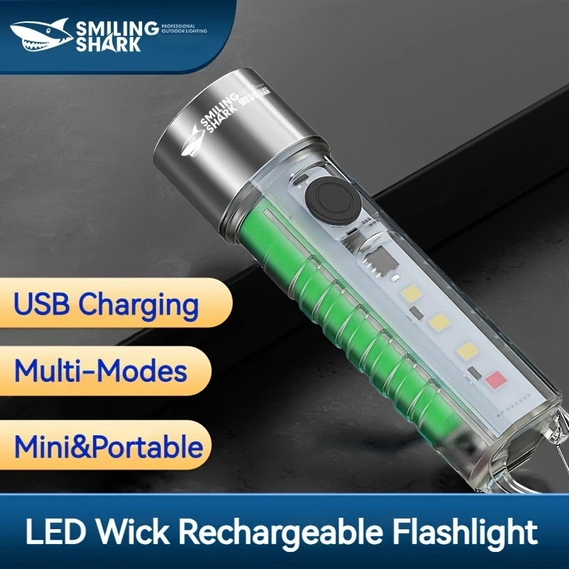 SmilingSharkSD1221MiniFlashlightLEDRechargeableTorchlight