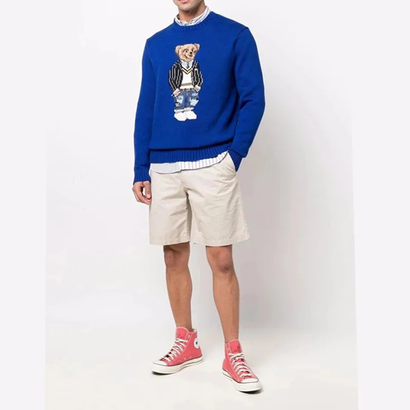Bear Sweater Men Rl Sweaters Men Winter Men's Bear Sweater Cotton