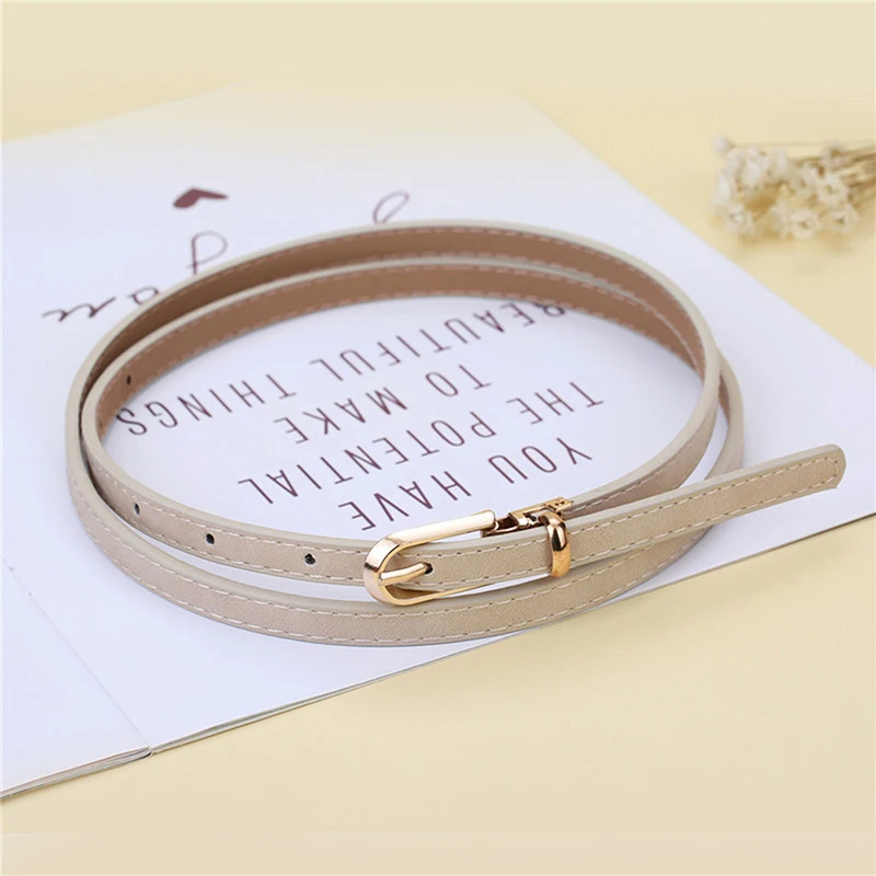 1PC Mode Schwarz Weiß Grau Frauen Gürtel Dünne Dünne Bund Pin Schnalle Verstellbaren Gürtel Sommer Kleid Jeans Strap Pu gürtel – Detail 8