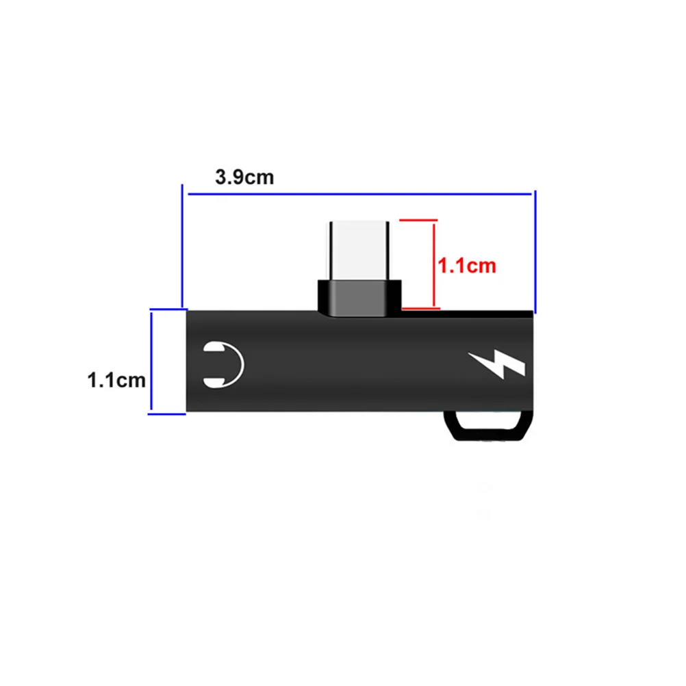 C타입 이어폰 어댑터, C타입, 오디오 충전 케이블, 이어폰 컨버터, 블랙, 2 in 1, 35mm