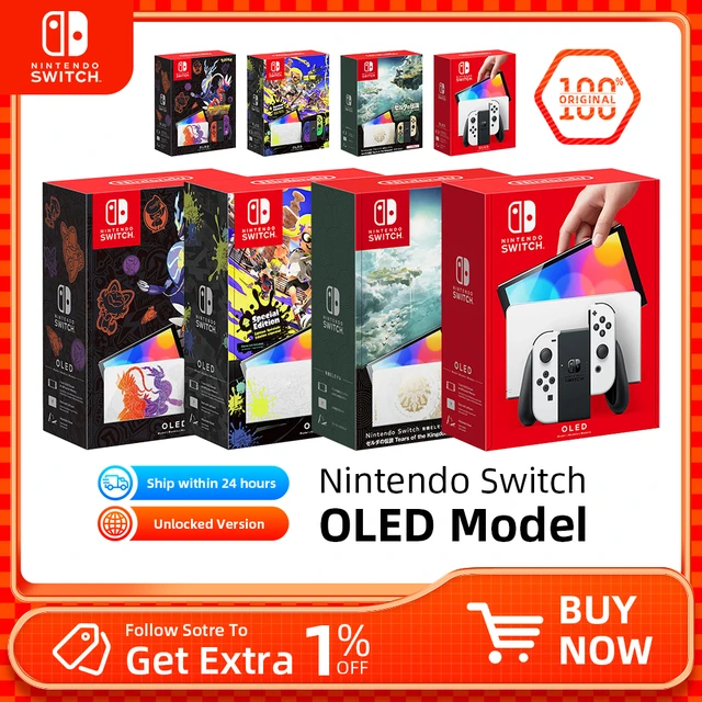 Nintendo Switch Splatoon 3 Pokemon Zelda edition OLED Model 64GB 7inch OLED  Screen White Set Blue Red Neon Video Game Consoles - AliExpress