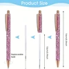 6pcs Bling Diamond Metal Pens For Home School Office, Gift Pens Glitter Ballpoint Pens With Retractable Writing Black Ink Medium 2