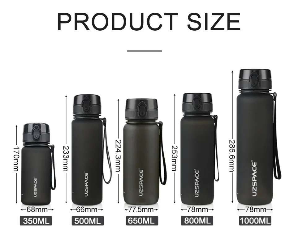 Description Picture 6 of itemHot Sale 500/1000ML Sports Water Bottle Shaker Outdoor Travel Portable Leakproof Drinkware Tritan Plastic Drink Bottle BPA Free