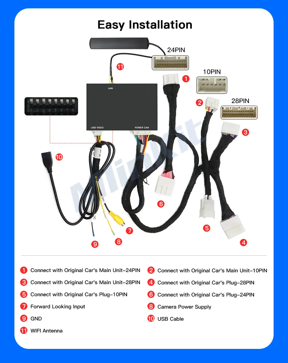 Wireless  Carplay Android Auto For TOYOTA touch2 Corolla Camry yaris CHR Auris RAV4 Prius Highlander 2014-2019  Car Decoder