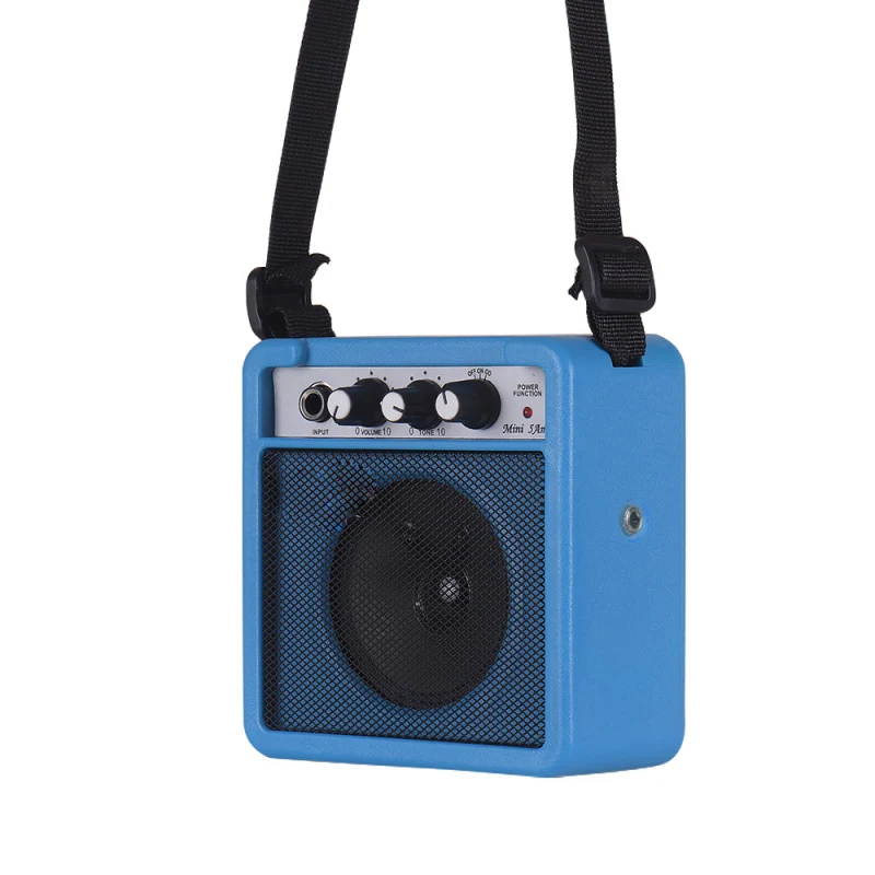Mini Guitar Amplifier Amp Speaker 5W with 3.5mm & 6.35mm Inputs 1/4 Inch Output Supports Volume Tone Adjustment Overdrive guitar amplifier