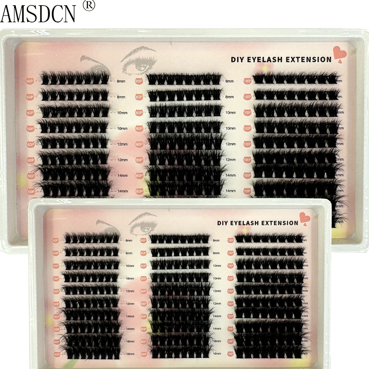 Neue 3D Pfropfen 10 Reihen 60 P + 80 P + 100 P Selbst Pfropfen DIY Mixed Cluster Verpackung nerz Make-Up Falsche Wimpern Schönheit Werkzeug Großhandel