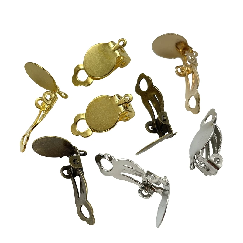 30pcs 5-Color Silver Gold KC Bronze Charming Earrings Ear Clip Pendant Men And Women Make Jewelry Connector Accessorie