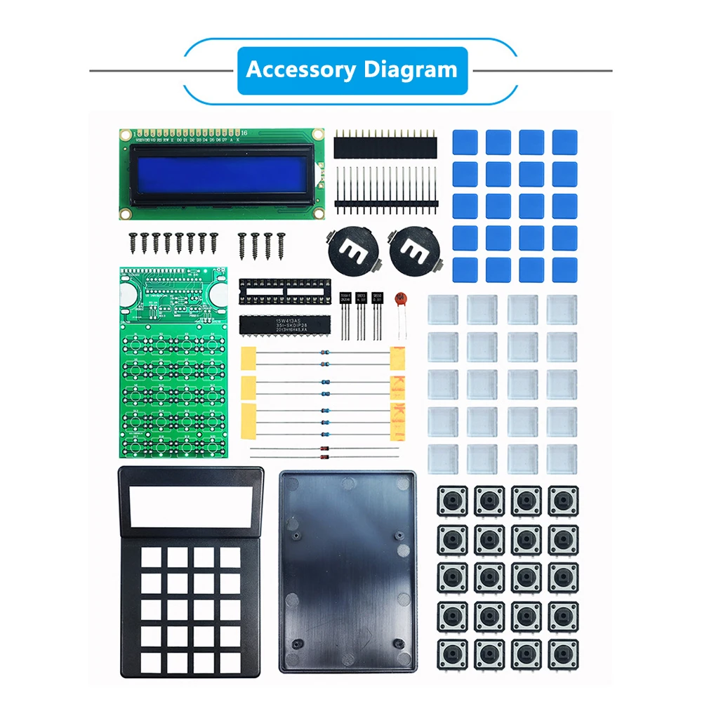 Rekenmachine Elektronische Productiekit Diy Kit 51 Microcontroller Training Experiment Lassen Oefening Losse Lcd1062 Display Scree