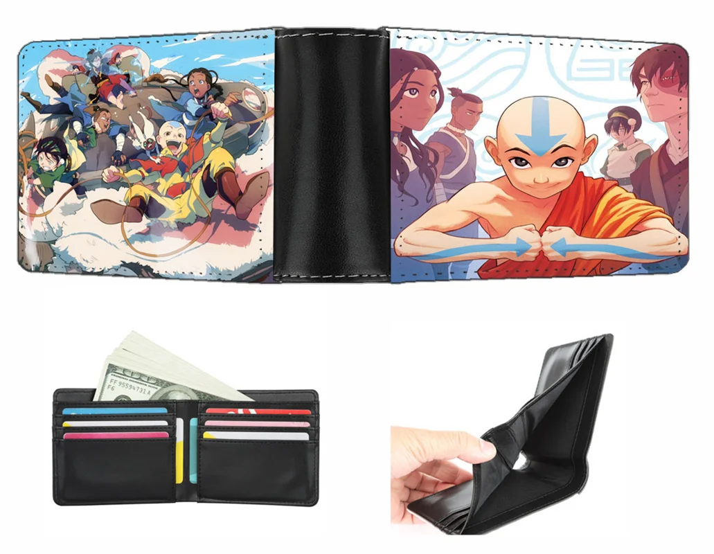 Anime Avatar Wallet Boys Girls Coin Carroon Purse Teenagers Card Holder Pu Short Purse Men Women Wallet