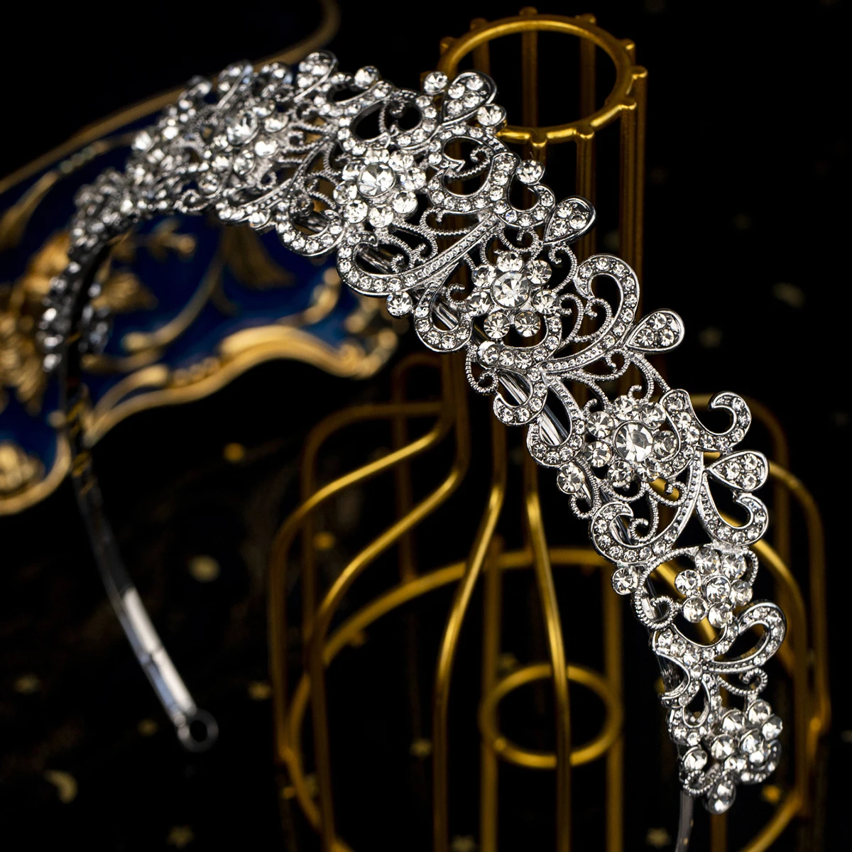 Vintage Bridal Crown Baroque Round Cake Crown Crystal Hair Bands Wedding Dress Headdress Hair Accessories Jewelry