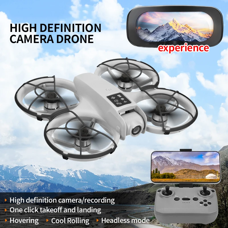 안경이 있는 RC 드론 WIFI FPV H36 드론 광각 HD 4K 카메라 고도 유지 RC 접이식 쿼드콥터 드론 헬리콥터 장난감 선물
