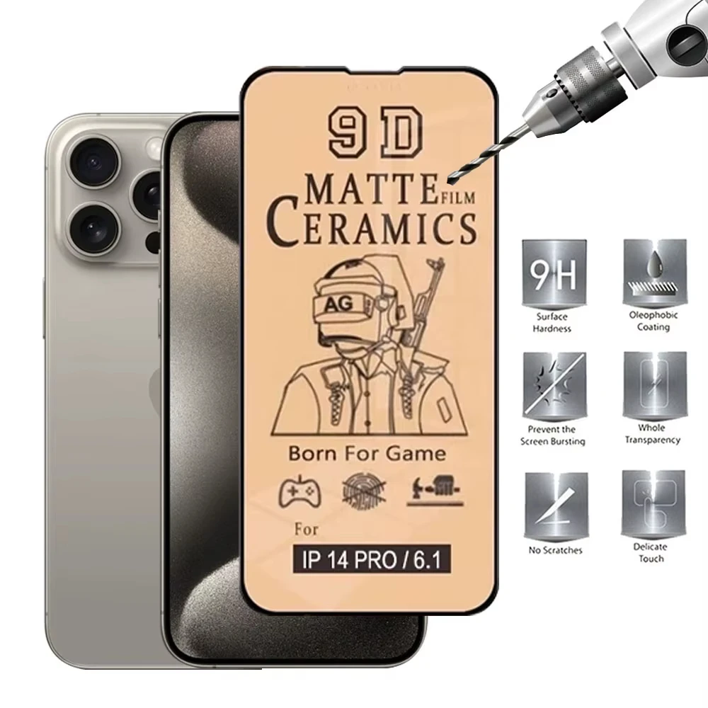 10 Stück Matte Keramikfolie für iPhone 18 Pro Max 14 15 16 11 12 13 Mini 8 7 Plus Displayschutzfolie für iPhone 17 XS MAX XR SE Folie – Detail 3