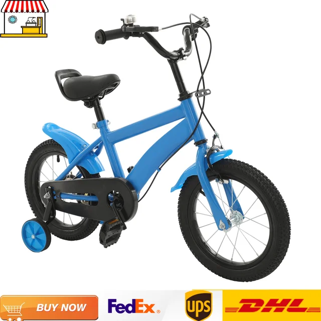 22268-49ad35.png Kids' Bikes for 3-7 Years Boys/Girls| Blue/White/Red/Yellow Children's Bicycle w/ Training Wheels,Bell,Mudguard