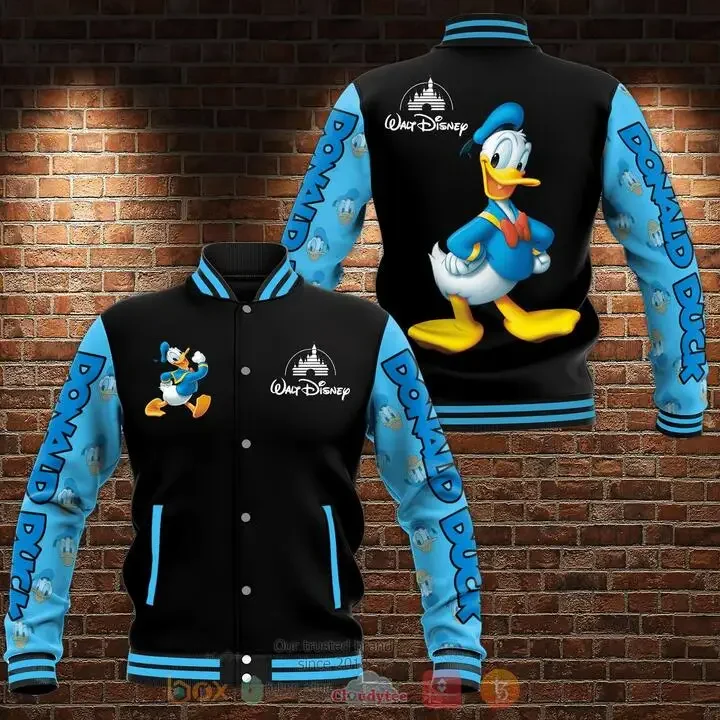 

2024 New Walt Disney Donald Duck Baseball Jacket Disney 3D Hoodie Oversize Men's Clothes And Women's Clothes