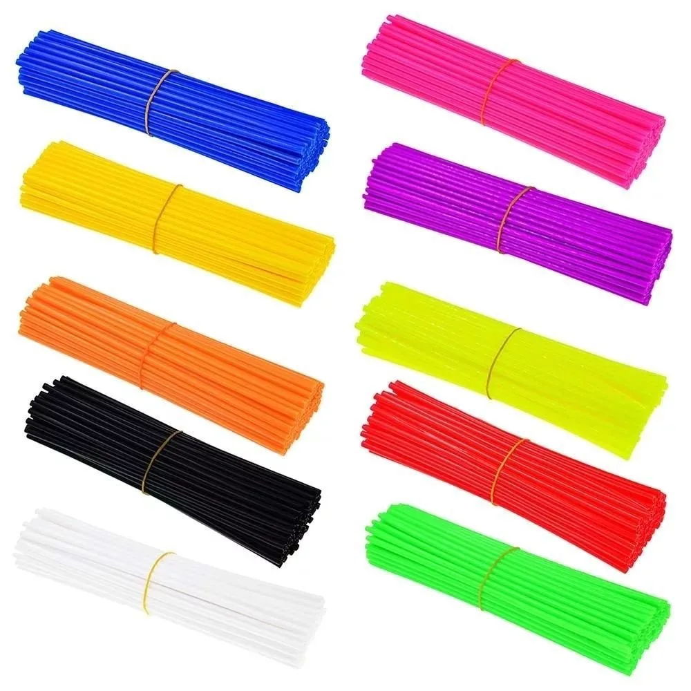 Motorcycle Wheel Spoked Protector Wraps Rims Skin Trim Covers Pipe 72Pcs For Motocross Bicycle Bike