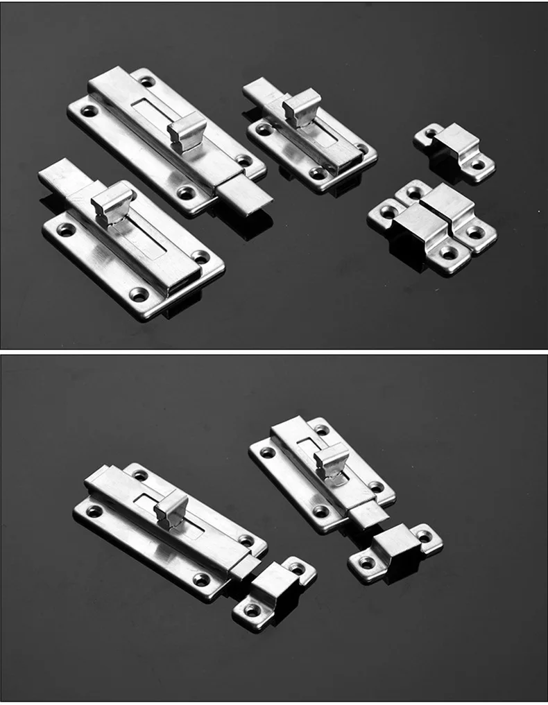Durable Stainless Steel Double-ended Latch Bedroom Toilet Manual Latch Key Padlock Closet 2 Inch 3 Inch 4 Latc