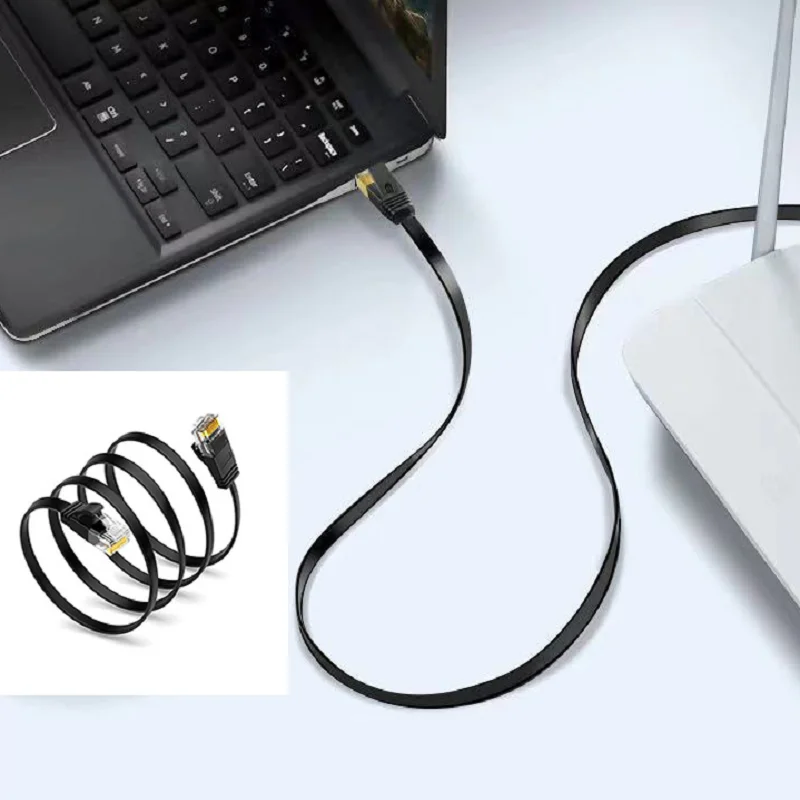 10Gbps CAT7 플랫 이더넷 케이블 RJ45 Lan 네트워크 케이블 네트워킹 이더넷 코드 컴퓨터 라우터 노트북 용 CAT 7 네트워크 케이블