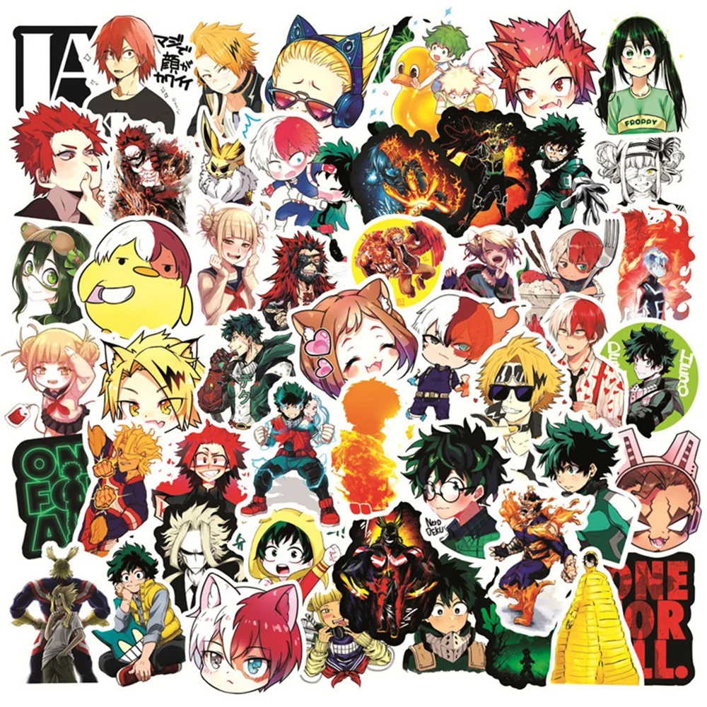 

10/30/50PCS New DIY My Hero Academia Stickers Cartoon Creative Anime iPad Luggage Guitar Car Bed Decoration Waterproof Wholesale