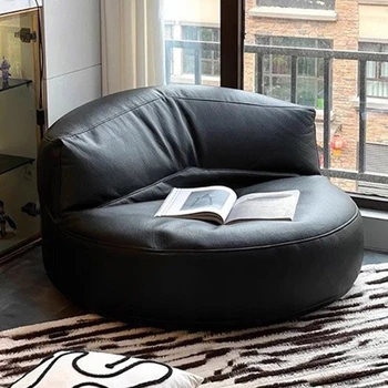 Lazy Sofas Living Room Single Sofa Modern Design Sofa for 1 Person Can Lie Down Beanbag Tatami Thickened Leather Home Furniture 1