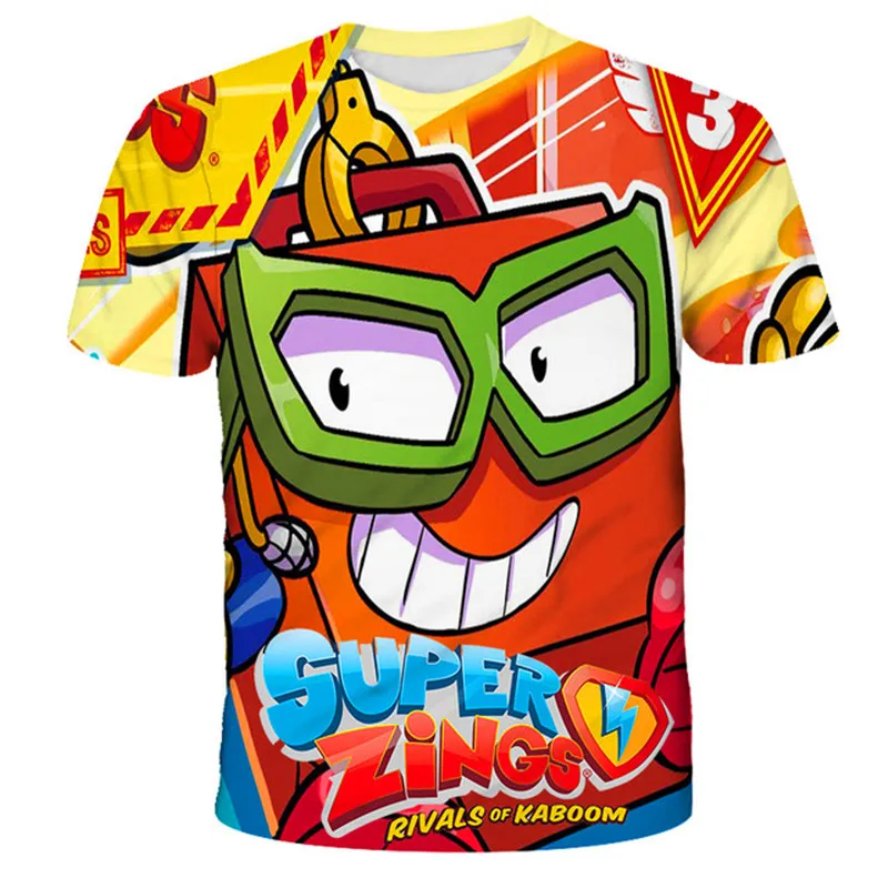 Jongens Meisjes Super Zings Print Tees Tops Kostuums Nieuwe Zomer 2023 Kinderen T-Shirts Kleding Kids Cartoon Casual O-hals T-Shirts