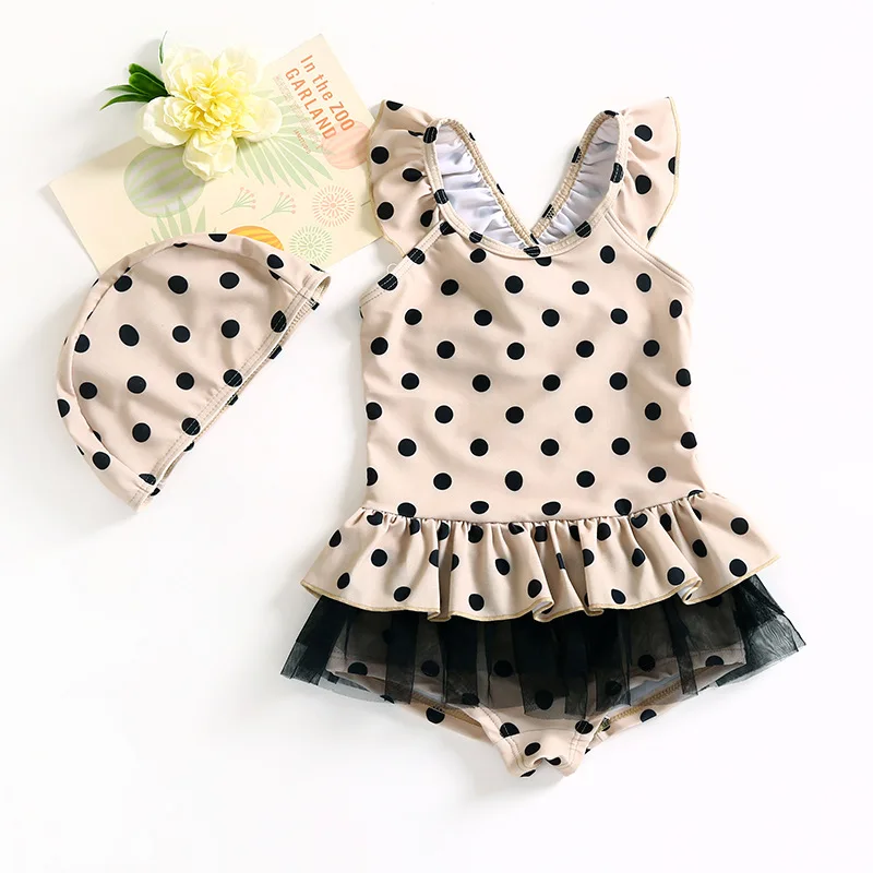 thumbnail image 1 of Traje de baño para niñas pequeñas, ropa de flores para niños, traje de baño para niños con volantes de encaje, traje de baño de una pieza con estampado de estilo coreano para niños, 1 of 4