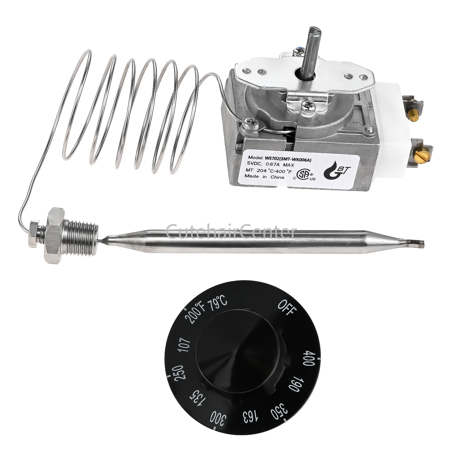 Interruptor de Botão de Controle para Fritadeira Válvula Termostato 200400f Rx136 60125401 Pitco 60124501 Imperial 1175 Bunker 14 Mnpt