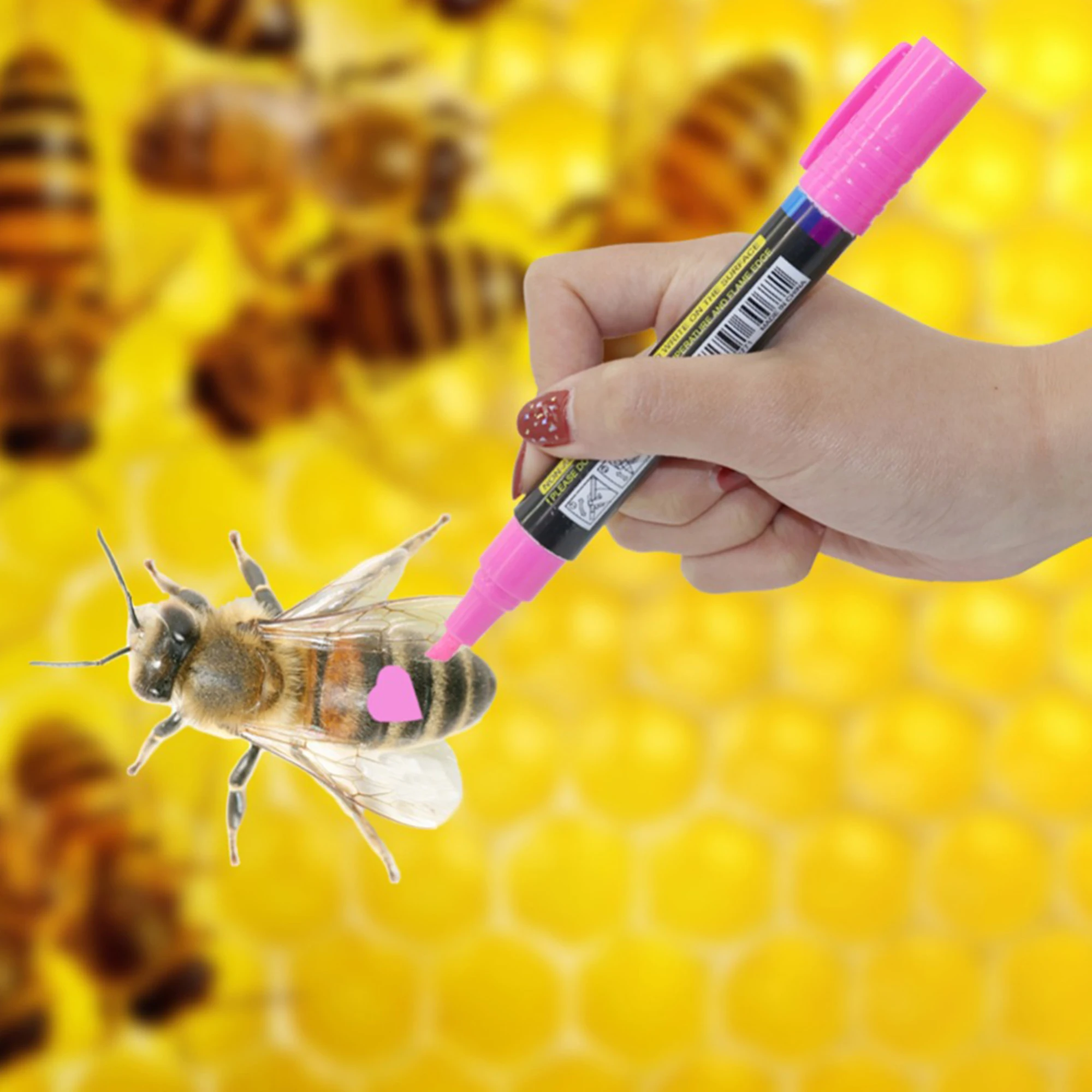 Queen Bee Marker Bottle with 8 Color Markers Beekeeping Tools Highlighter Marker Beekeeping Set Queen Bee Set