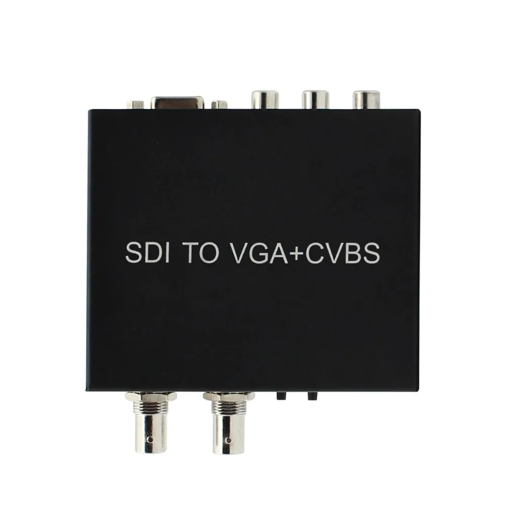 SDI (SD-SDI/HD-SDI/3G-SDI) to VGA+CVBS/AV+SDI Converter Support 1080P for Monitor/Camera/Display with adapter