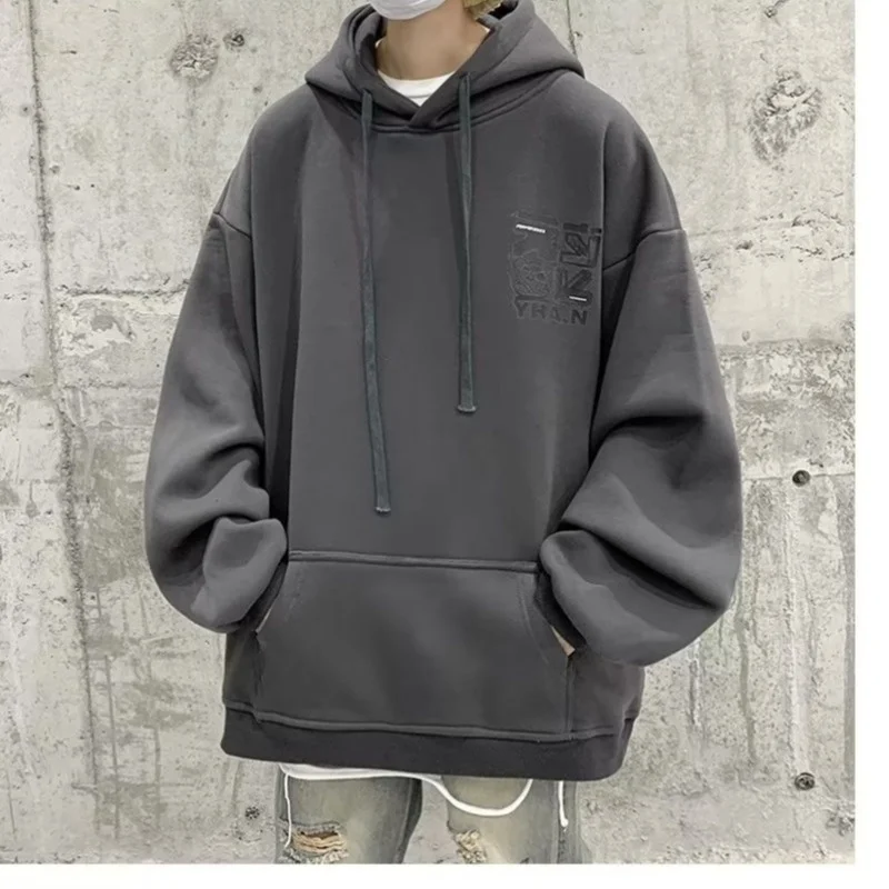 【SIze M-8XL Hoodies】2025 New Men Fashion Cartoon graffiti Letter Print cotton Casual Velvet Oversize Jacket Couple Clothes 3