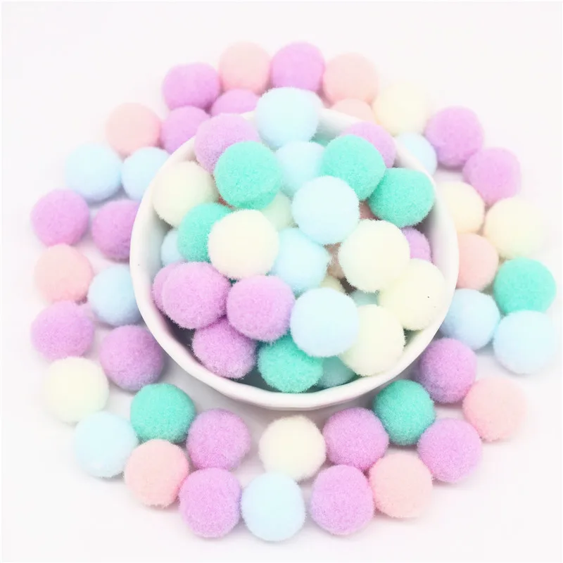 Soft pompom 8mm to 30mm fluffy plush craft ball furball mini Christmas decoration kids toys