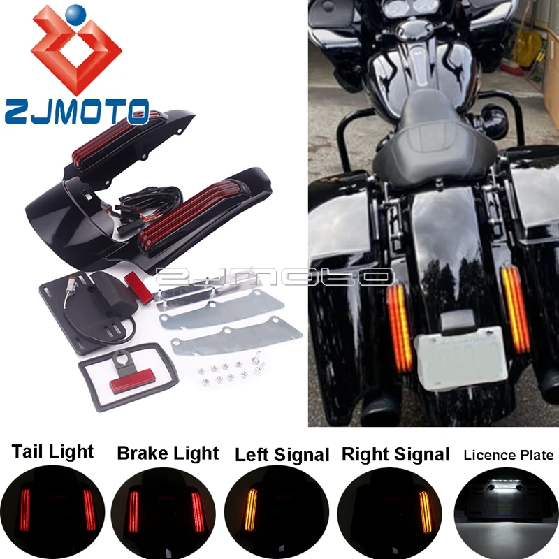 

Smoke/Red/Yellow Rear Fender Fascia Extension LED Tail Brake Turn Light For Harley Touring FLHR FLHT FLHX FLTR FLTRU FLHTK