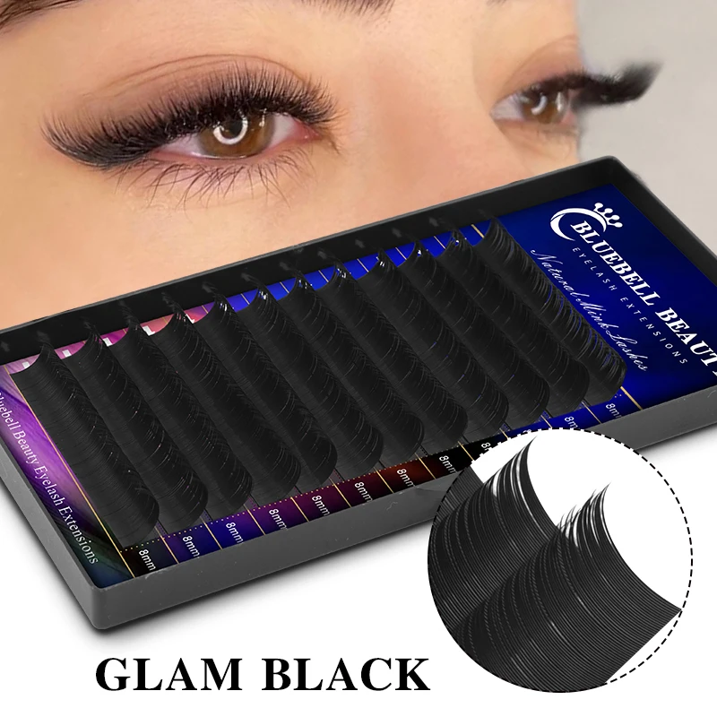 Bluebell Beauty Eyelash Extension Maquillaje Makeup Dark Black Color Individual Eyelash Mink Lashes Black Maquiagem Cilios eyelashes maquiagem mink eyelashes 16 rows individual eyelash premium mink lashes maquillaje cilios curly lashes