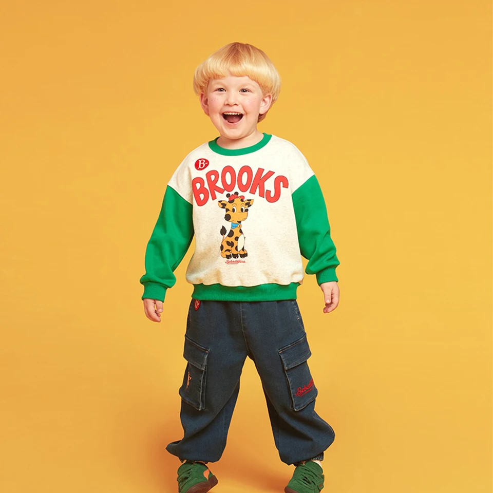 Korean Bebe Autumn Boys Girls Cartoon Sweatshirt Pants Baby Kids Hoodies Trousers Leggings Dress Tops Children Clothes Set