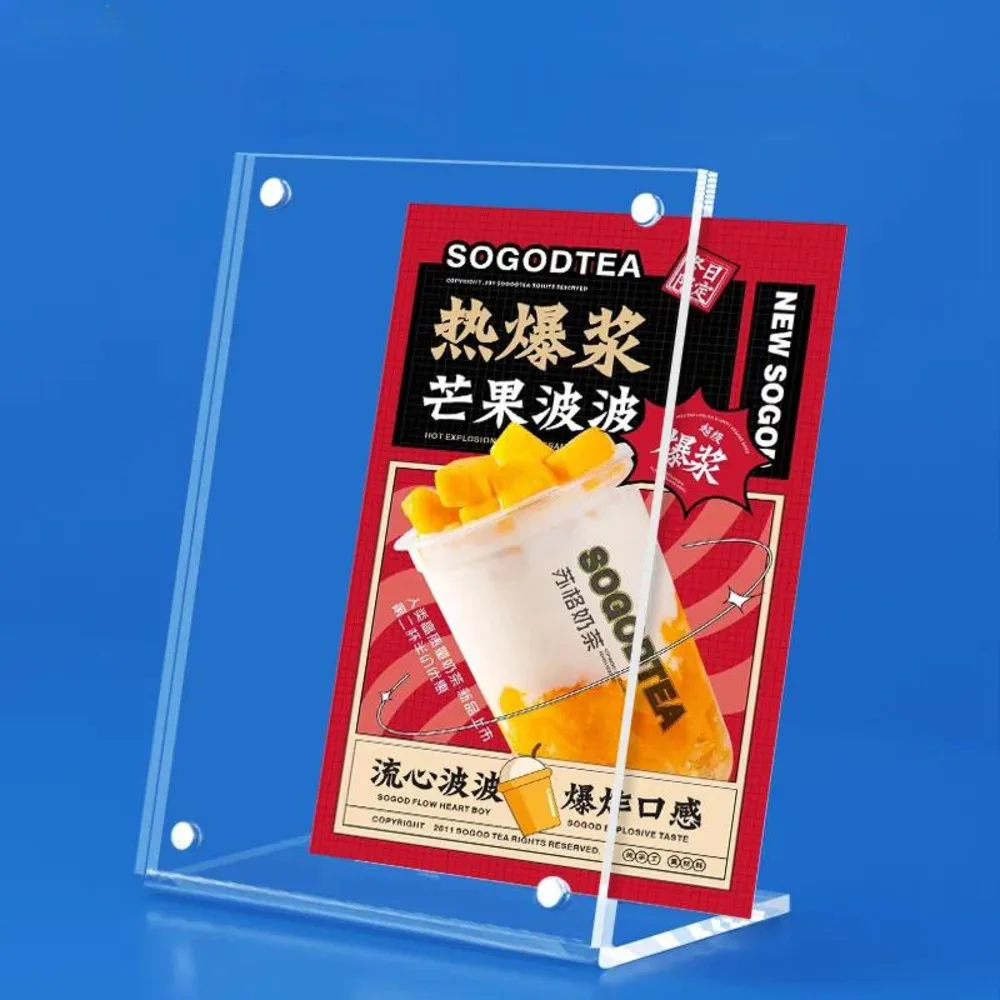 A5 148x210MM L Shape Magnetic Picture Photo Poster Frame Acrylic Sign Holder Restaurant Menu Paper Price Label Card Tags