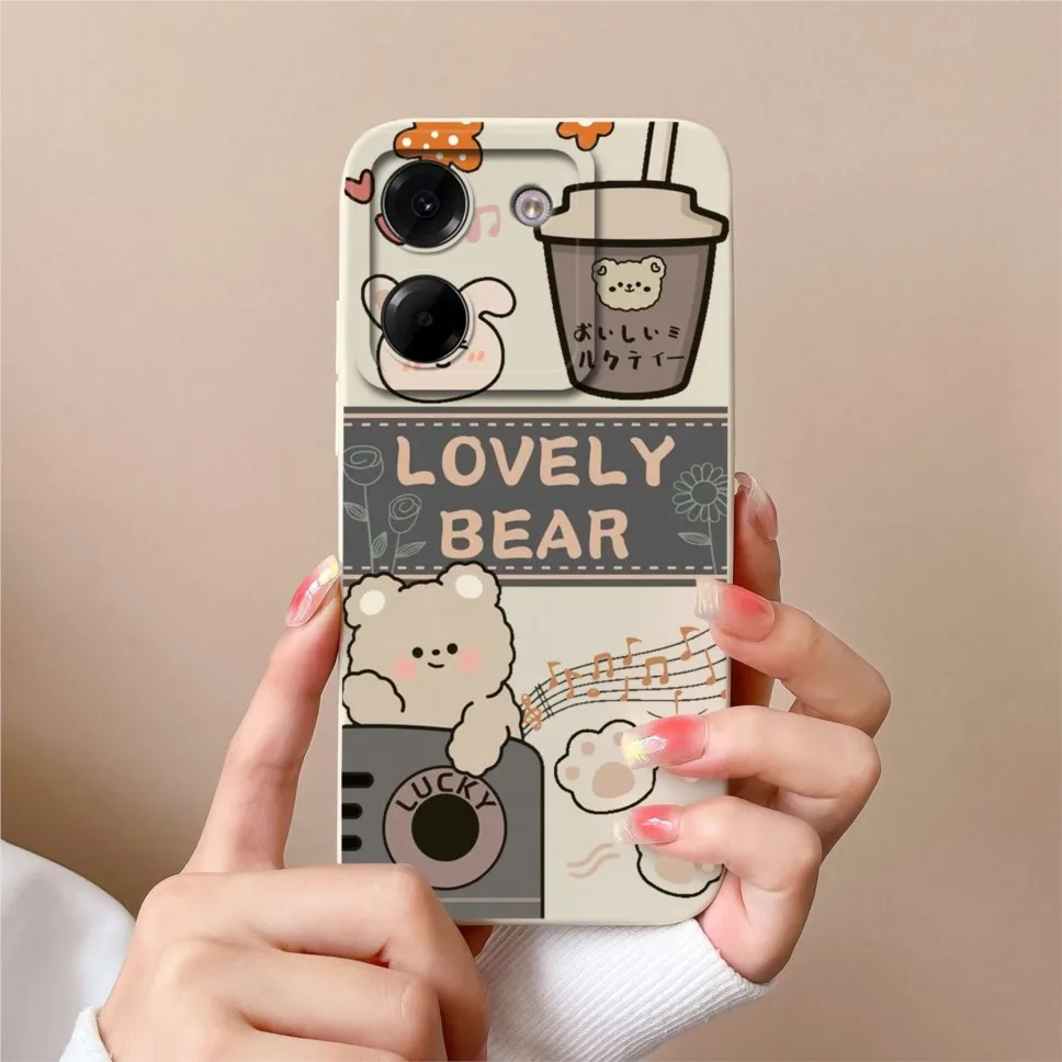 Sweet Girl Soft Liquid Silicone Protective Phone Case Cover