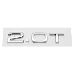 Sleek 3D ABS Letters Rear Trunk Badge Emblem Logo (2.0T Chrome Silver)